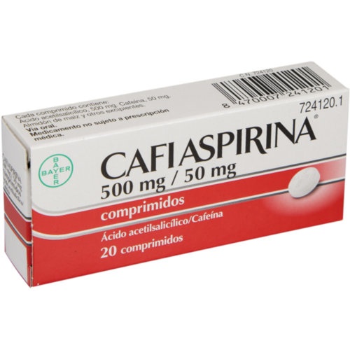 CAFIASPIRINA 500 mg/50 mg COMPRIMIDOS , 20 comprimidos