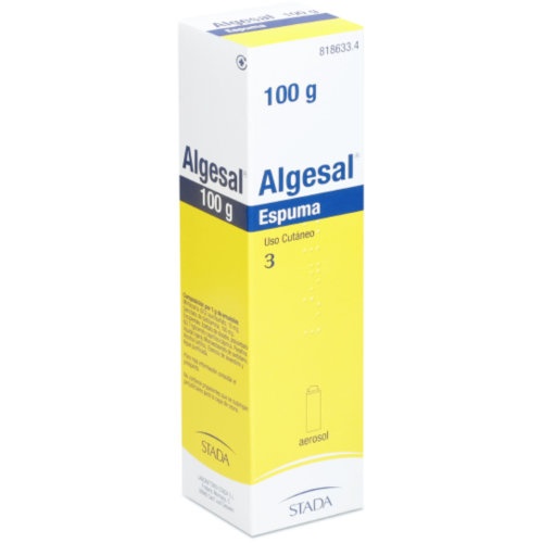 ALGESAL 10 MG/G + 100 MG/G ESPUMA CUTANEA, 1 envase a presión de 100 g