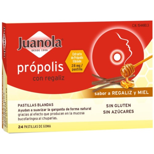 JUANOLA PROPOLIS PASTILLAS REGALIZ Y MIEL (24 PASTILLAS)