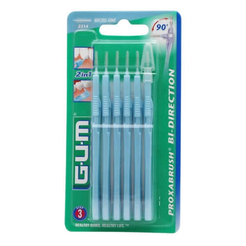 CEPILLO INTERDENTAL - GUM 2314 BI-DIRECTION (MICRO-FINO CONICO 6 U)