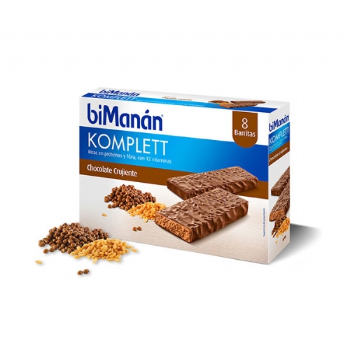 Bimanan bekomplett snack (8 barritas 35 g sabor chocolate crujiente)