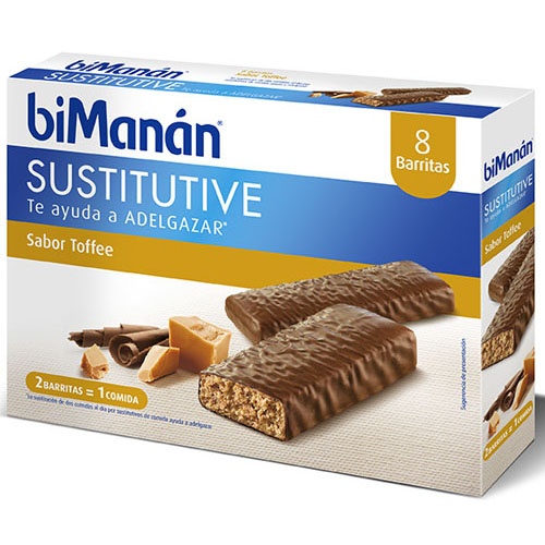 Bimanan sustitutivo  10 barritas 31 g sabor toffee caramelo