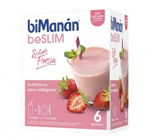BIMANAN SUSTITUTIVE BATIDO DE FRESA (55 G 6 SOBRES)