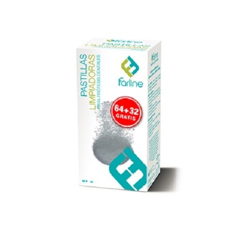 FARLINE PASTILLAS LIMPIADORAS - LIMPIEZA PROTESIS DENTAL (96 TABLETAS)