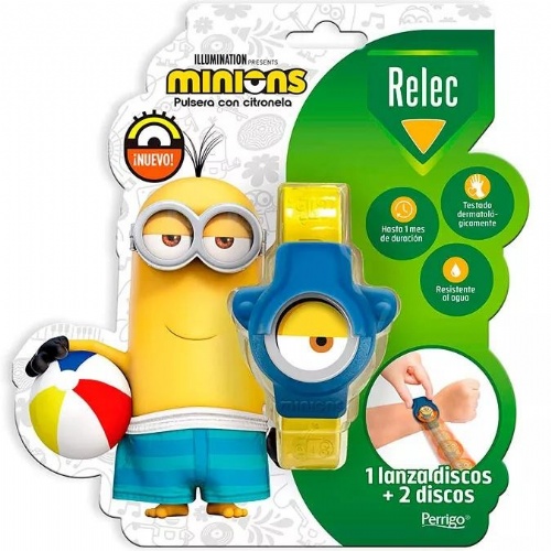 Relec pulsera aromatica 1 unidad minion estampado azul