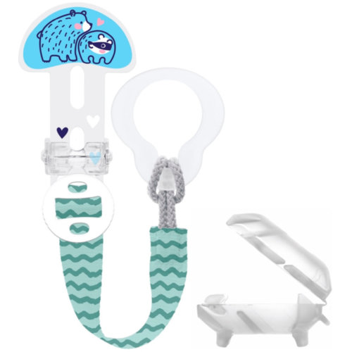 Broche para chupete y cubierta de proteccion - mam clip it! & cover (1 unidad color azul)