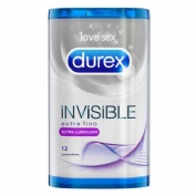 Durex invisible extra fino extra lubricado - preservativos (12 u)