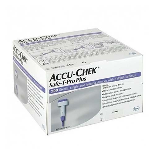 Lancetas - accu-chek esteril safe t-pro plus (200 unidades)