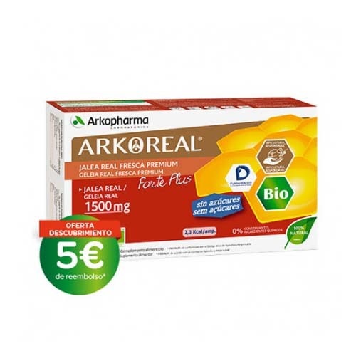 Arkoreal jalea real forte plus sin azucar (1500 mg 20 ampollas)