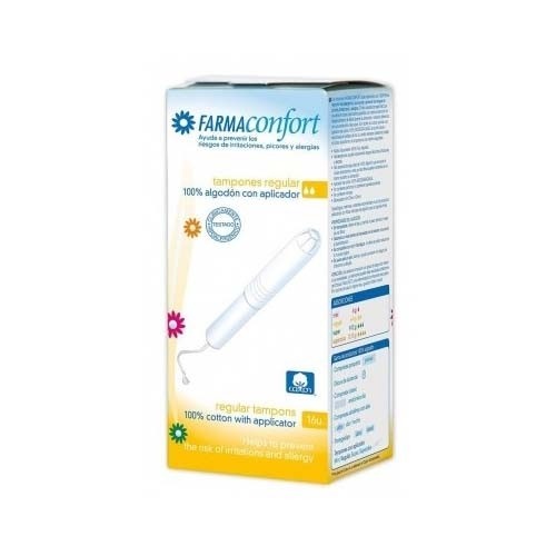 Tampones 100% algodon - farmaconfort con aplicador (16 unidades regular)