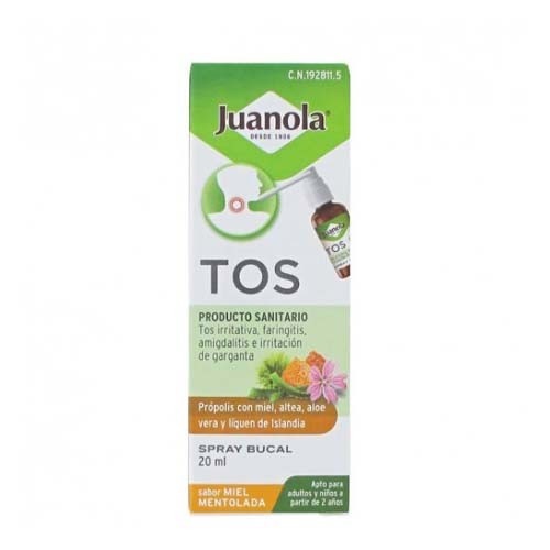 Juanola tos spray bucal (1 envase 120 ml sabor miel mentolada)