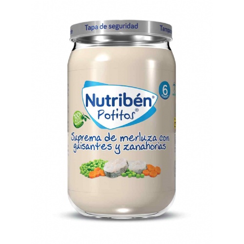 Nutriben suprema de merluza con guisantes zanahorias (potito 235 g)