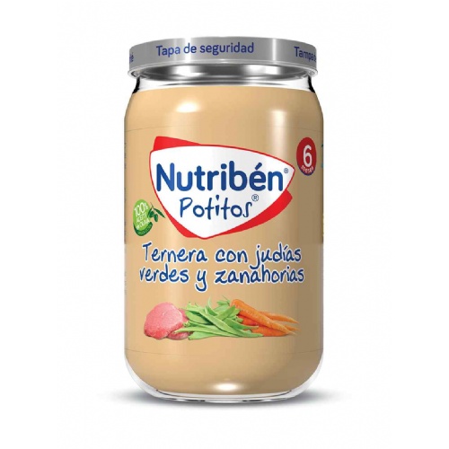 Nutriben ternera con judias verdes y zanahorias (potito 235 g)