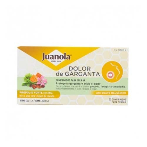 Juanola dolor de garganta propolis forte (sabor suave balsamico 20 comprimidos)