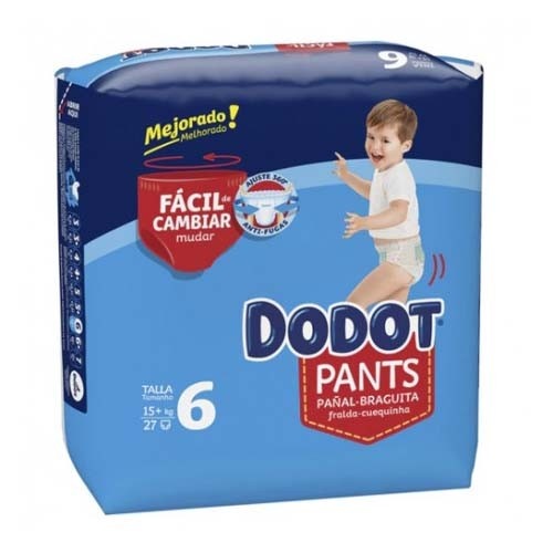 Pañal infantil - dodot pants (talla 6 +15 kg 27 unidades)