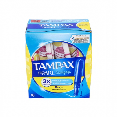 Tampax compak pearl tampon 100%algodon (regular 18 u)