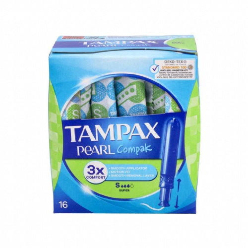 Tampax compak pearl tampon 100%algodon (super 18 u)