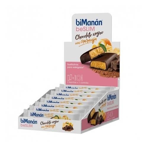 Bimanan beslim (30 barritas 31 g sabor chocolate negro y naranja)