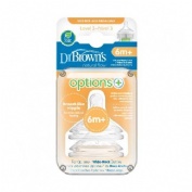 Tetina silicona boca ancha options+ nivel 3 - dr brown´s natural flow (+ 6 meses 2 unidades)