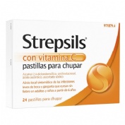 STREPSILS CON VITAMINA C PASTILLAS PARA CHUPAR , 24 pastillas